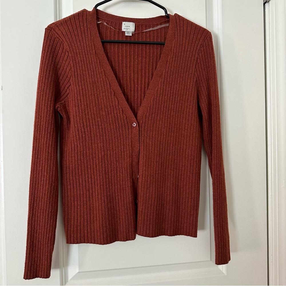 A New Day Terracotta Ribbed Knit Top
